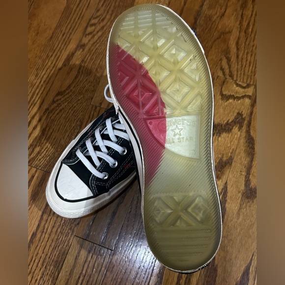 Supreme x Comme des Garçons Converse Black Kiss Print High Tops Size 9 - Picture 6 of 8